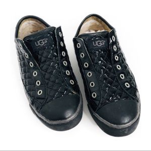 UGG Laela Black Quilted Slip On Sneakers 6.5